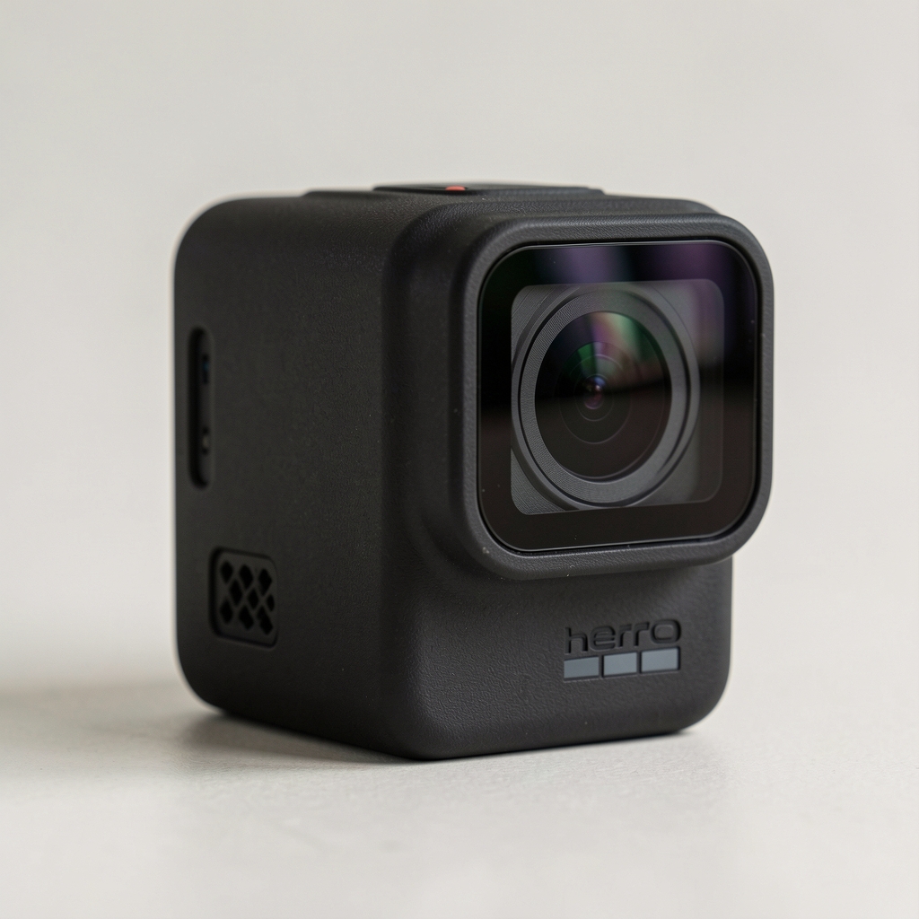 GoPro HERO12 Black aksiyon kamerası siyah kompakt gövde ve lens detayı